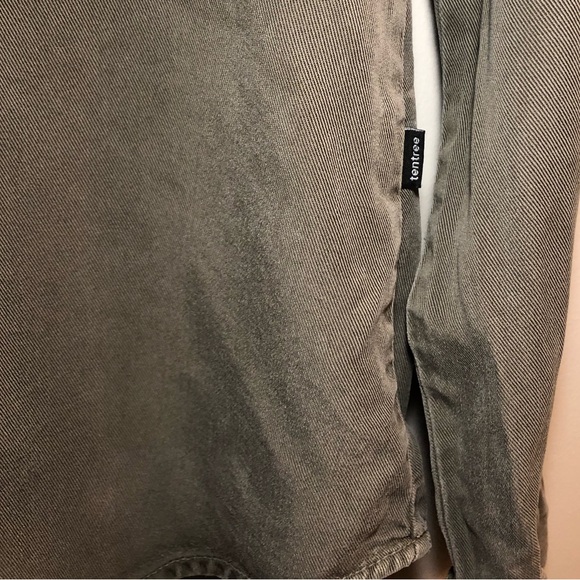 Tentree Army Green Button Up Blouse - Picture 3 of 6